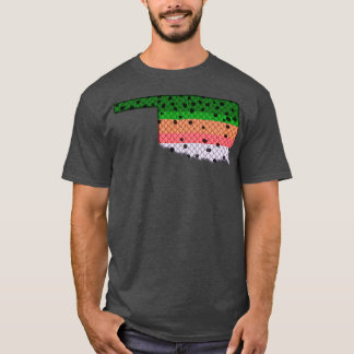 Trout Fishing Rainbow Trout Pattern Oklahoma State T-Shirt