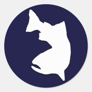 TROUT FISHING VECTOR GRAPHIC CLASSIC ROUND STICKER