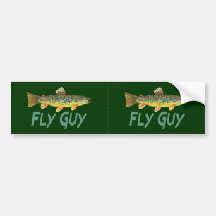 Trout Fly Fishing Bumper Sticker