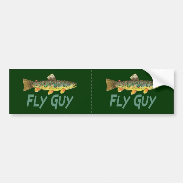 Trout Fly Fishing Bumper Sticker (Front)