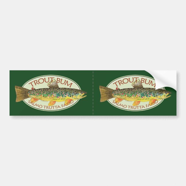 Trout Fly Fishing Bumper Sticker (Front)