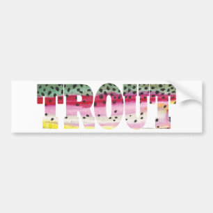 Trout Fly Fishing Bumper Sticker