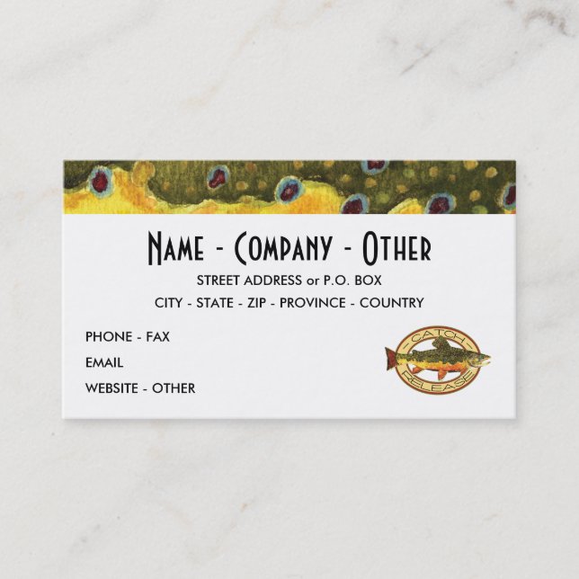 Trout Fly Fishing Business Card (Front)