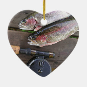 Trout Fly Fishing Ceramic Ornament