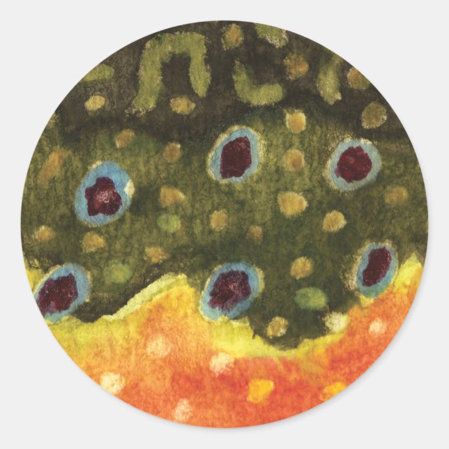 Trout Fly Fishing Classic Round Sticker (Front)