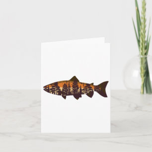 Trout Fly Fishing Forest Nature Wildlife Fisherman Card