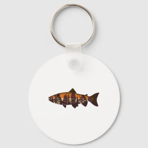 Trout Fly Fishing Forest Nature Wildlife Fisherman Key Ring