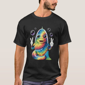 Trout Fly Fishing Gear Tie Dye Frog Peace Sign Fis T-Shirt