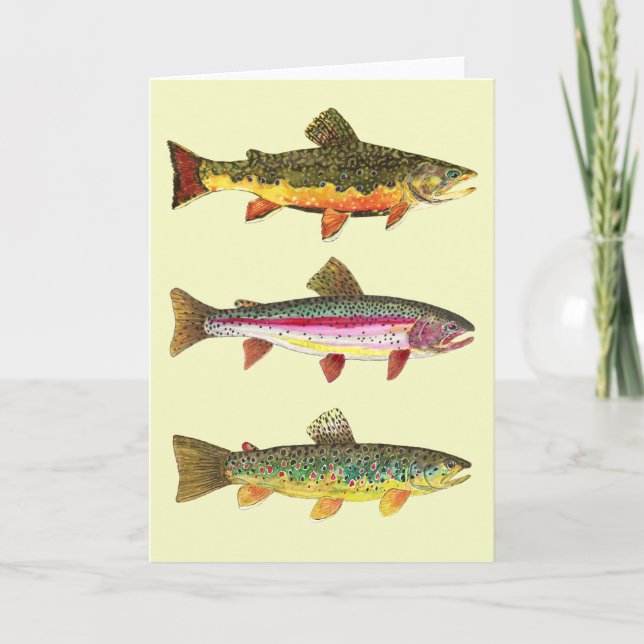 Trout Fly Fishing Holiday Card (Front)