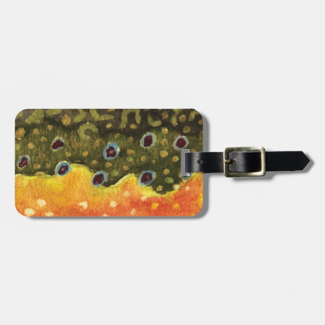 Trout Fly Fishing Luggage Tag (Front Horizontal)