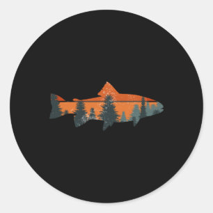 Trout Fly Fishing Nature Outdoor Fisherman Gift Classic Round Sticker