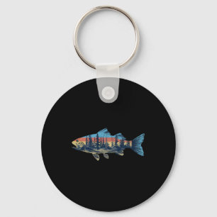 Trout Fly Fishing Nature Outdoor Fisherman Wildlif Key Ring