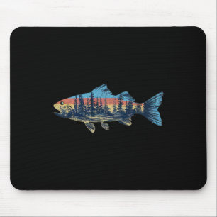 Trout Fly Fishing Nature Outdoor Fisherman Wildlif Mouse Pad