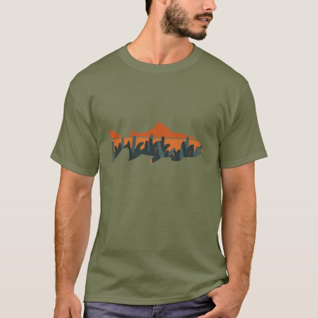 Trout Fly Fishing Nature Outdoor T-Shirt (Front)