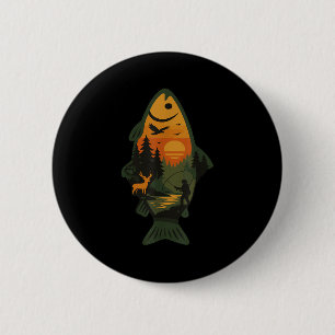 Trout Fly Fishing Outdoor Forest Nature Wildlife S 6 Cm Round Badge