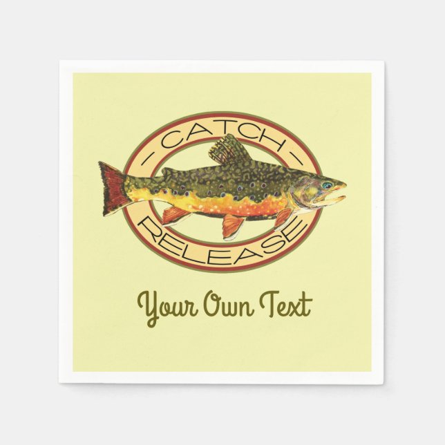 Trout Fly Fishing Party Napkin (Front)