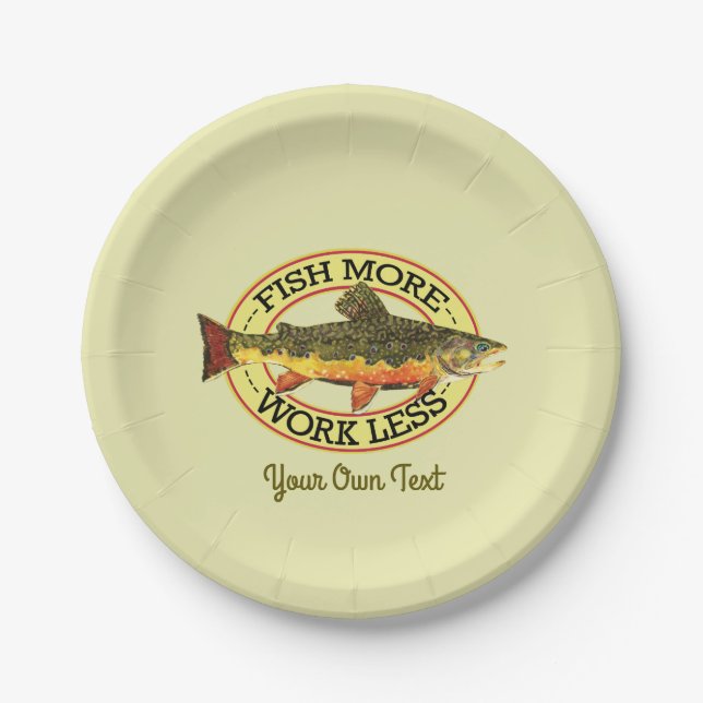 Trout Fly Fishing Party Paper Plate (Front)