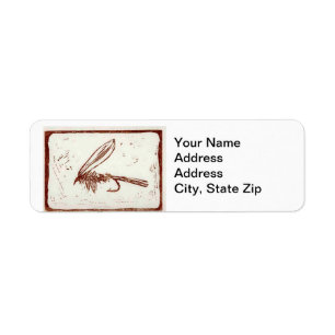 Trout Fly Return Address Label