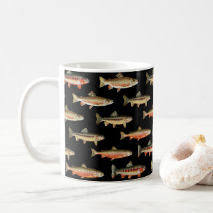 Trout Galore Black Fishing Coffee Mug