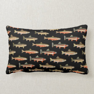 Trout Galore Black Lumbar Cushion