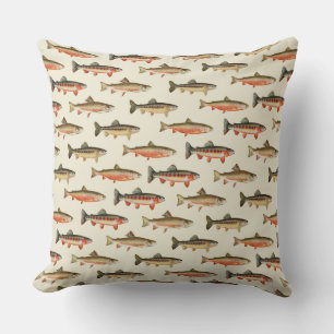Trout Galore Cream 20 x 20  Cushion