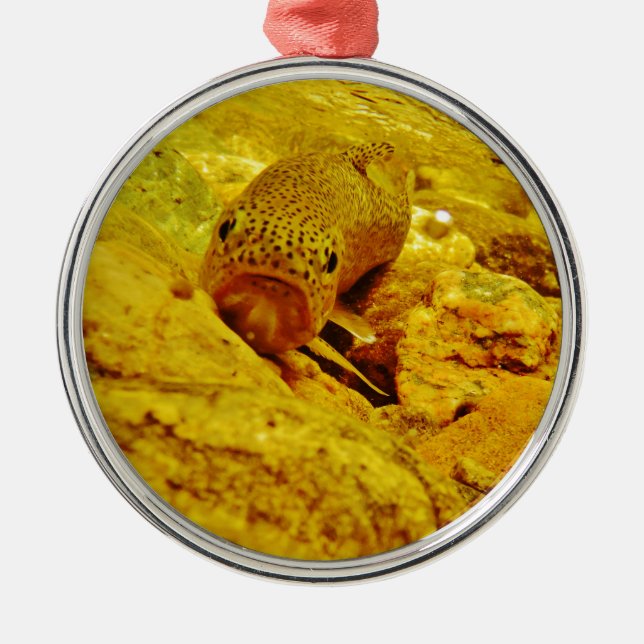 Trout in stream metal tree decoration (Front)
