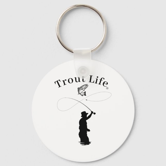 Trout Life Fly Fishing  Key Ring (Front)
