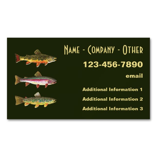 Trout Lover Magnetic Business Card (Front)