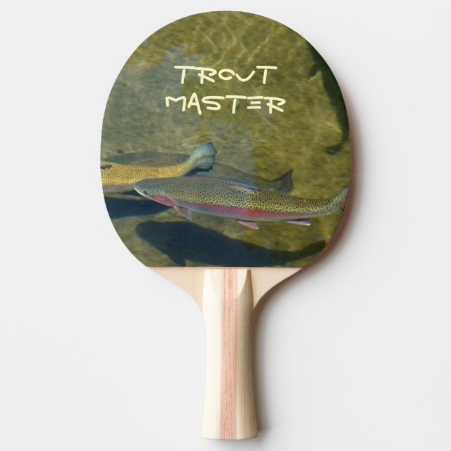 Trout Master gifts Ping pong paddles Personalised (Front)