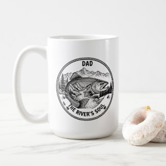 Trout Mountain Scene Vintage Fishing Art Coffee Mug