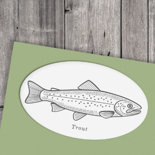 Trout  oval sticker