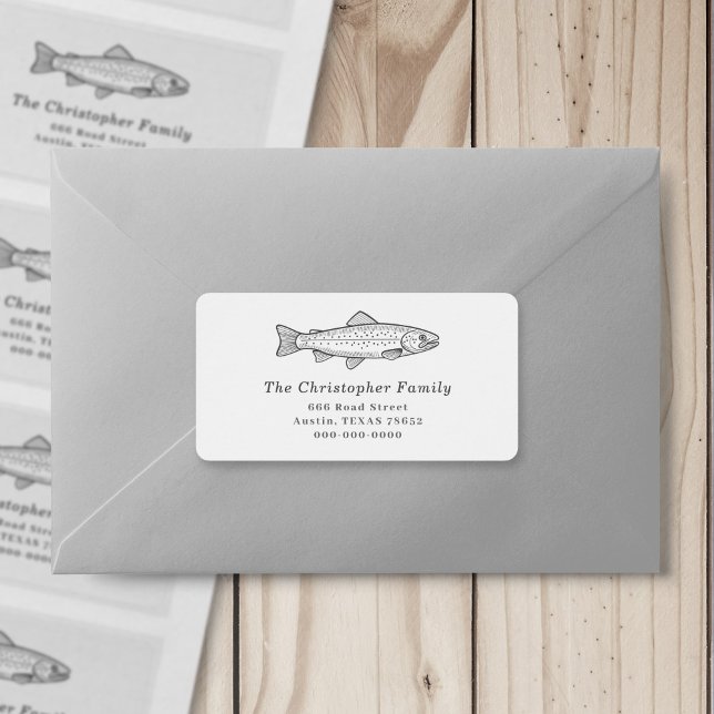 Trout Return Address Label (Trout Return Address Label Sticker)