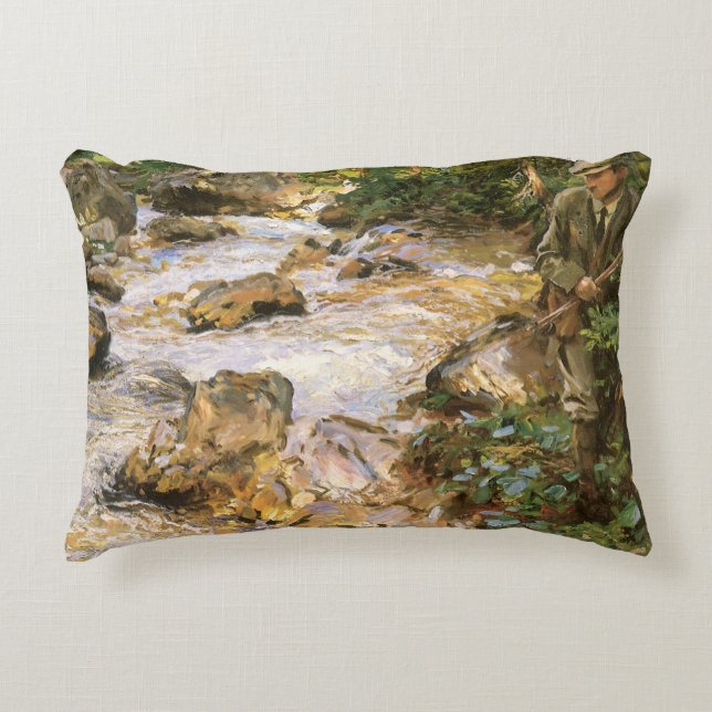 Trout Stream in the Tyrol by John Singer Sargent Decorative Cushion (Front)