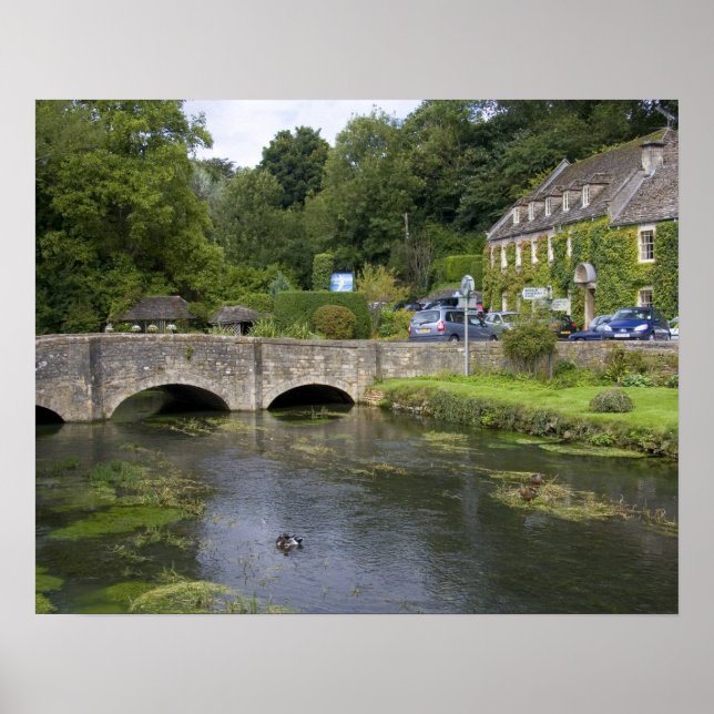 Trout stream in the village of Bibury, Poster (Front)
