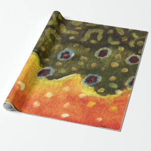 Trout Whisker's Brook Trout Fly Fishing Wrapping Paper