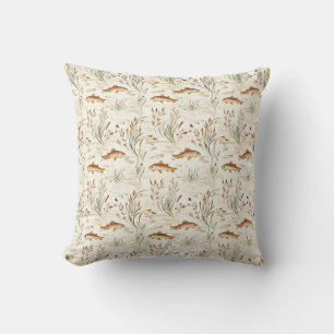 Troutabout Throw Pillow