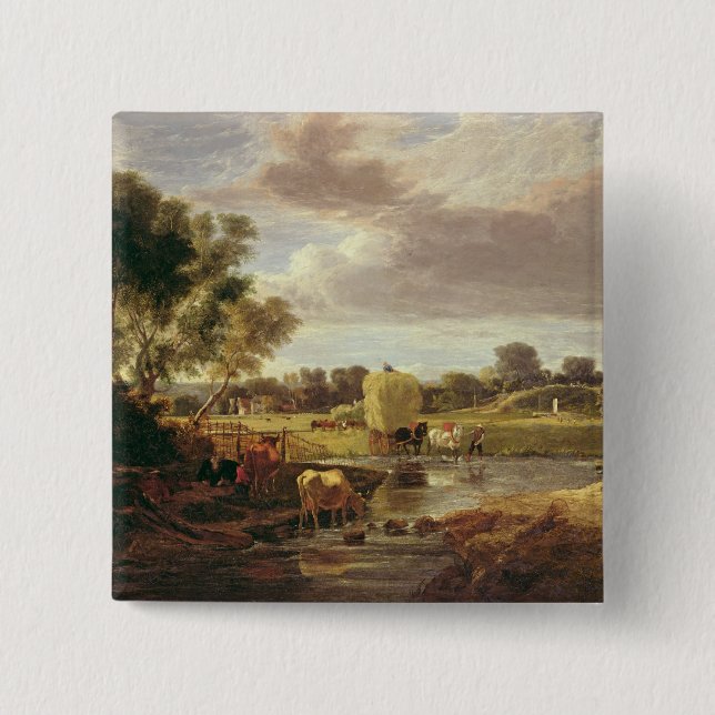 Trowse Meadows, Near Norwich, 1828 15 Cm Square Badge (Front)