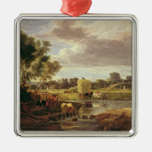 Trowse Meadows, Near Norwich, 1828 Metal Tree Decoration