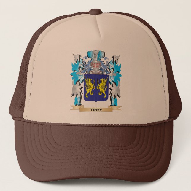 Troy Coat of Arms - Family Crest Trucker Hat (Front)