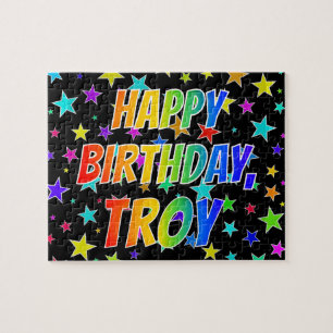 "TROY" First Name, Fun "HAPPY BIRTHDAY" Jigsaw Puzzle