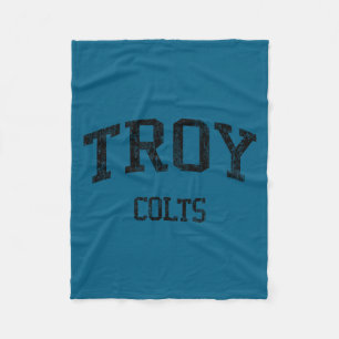 Troy high school hs troy mi vintage sports fleece blanket