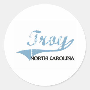 Troy North Carolina City Classic Round Sticker