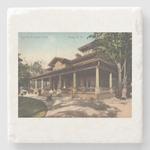 Troy NY Casino, Prospect Park, 1910 Vintage Stone Coaster