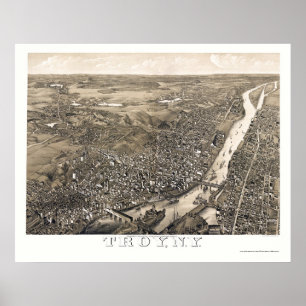Troy, NY Panoramic Map - 1881 Poster