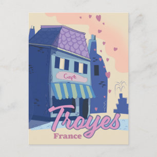 Troyes France travel poster Invitation Postcard
