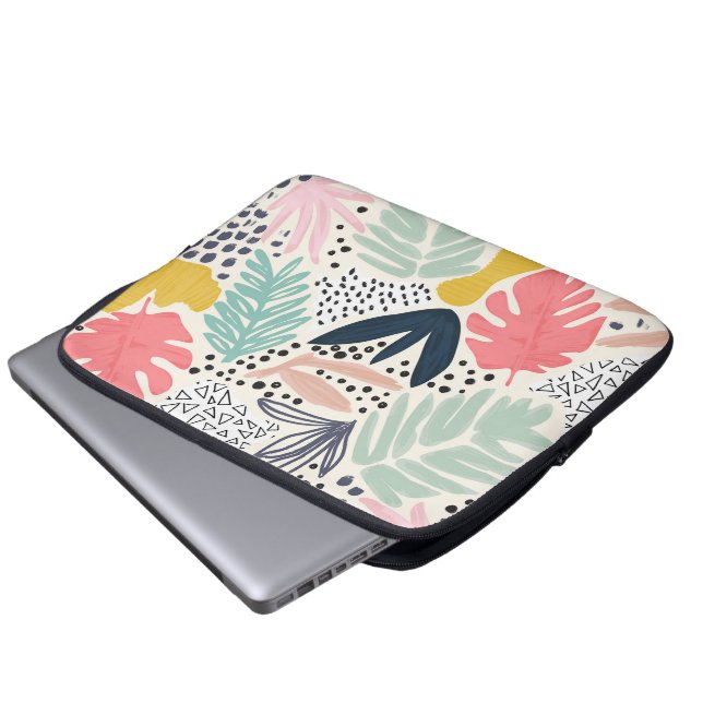 Trpoical Collage Bright Colourful Fun Laptop Sleeve (Front Bottom)