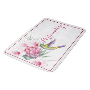 Trropical bird custom  bath mat