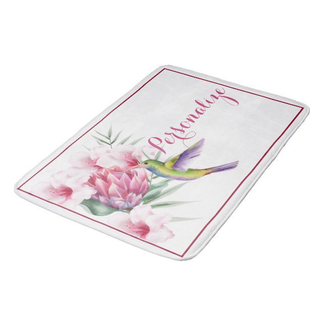 Trropical bird custom  bath mat (Angled)