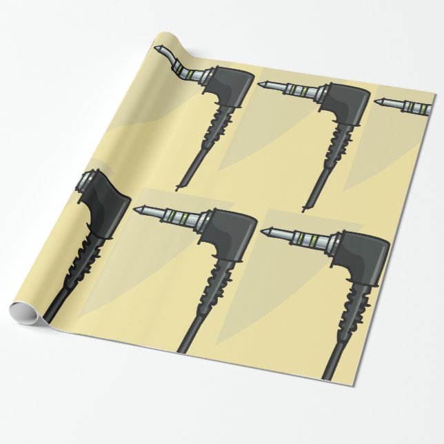TRRS Audio Jack Connector Tech Gadget Illustration Wrapping Paper (Unrolled)