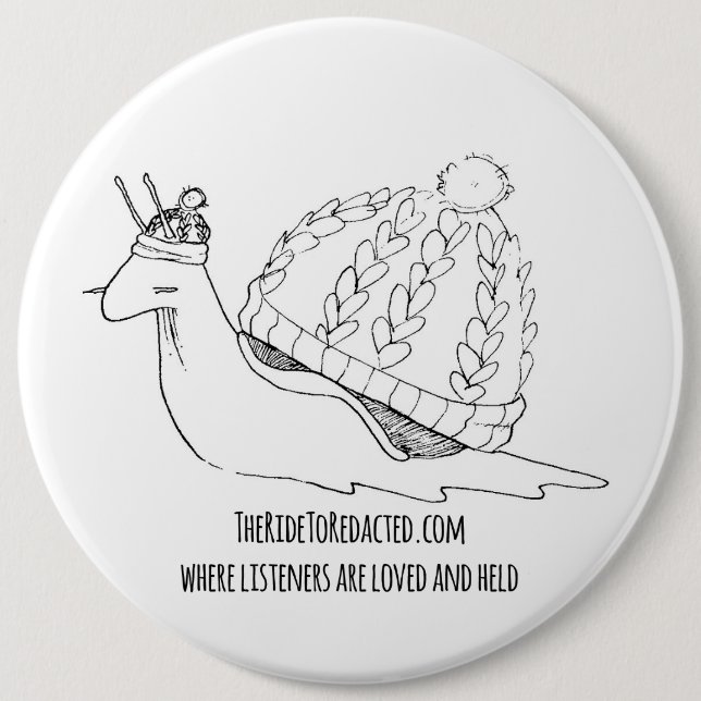TRTR Sheldon the Cosy Snail button (Front)